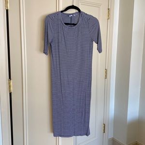 GAP size small fitted midi striped dress